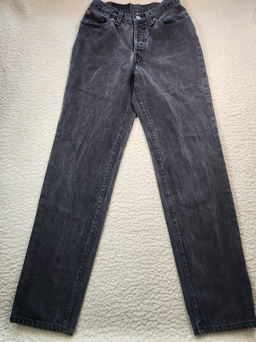 Vintage Levi's 501 Black Button Fly Jeans Made USA WPL 423 XX Sz S Womens '94